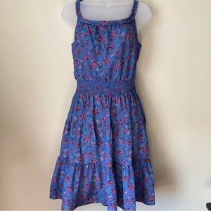 Gap Tiered Floral Pattern Smocked Waist Dress Women’s Size Small Purple